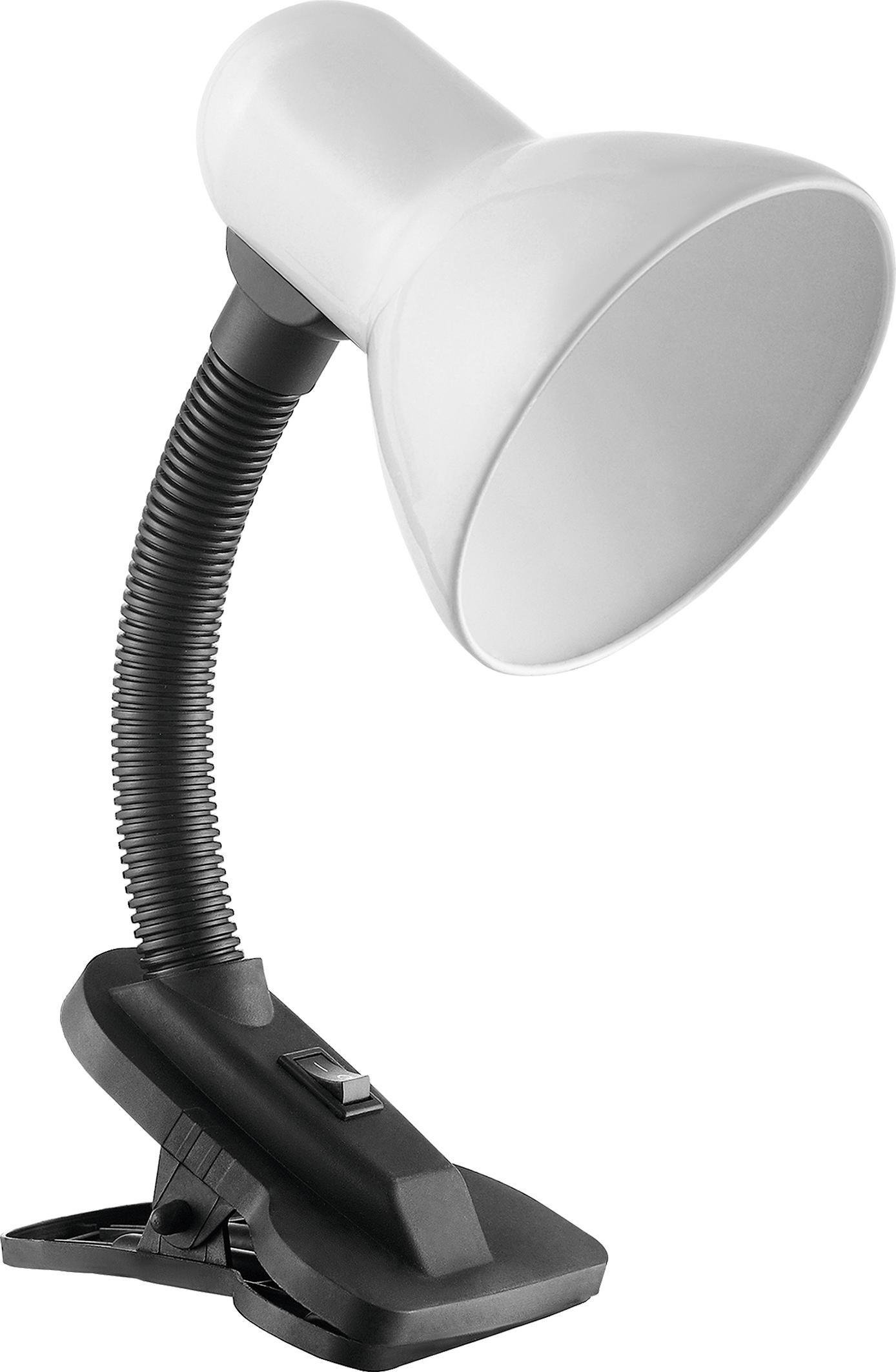 Lampa de birou VIRONE LATSA DL-3/W, E27, 40 W, IP20, brat flexibil cu clema, cablu 1 m, negru/alb