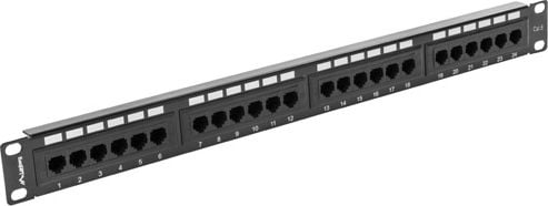 Patch Panel 24 port 1U, cat. 6, Lanberg , Negru