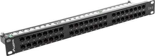 Patch Panel 48 port 1U, cat. 6, Lanberg, Negru