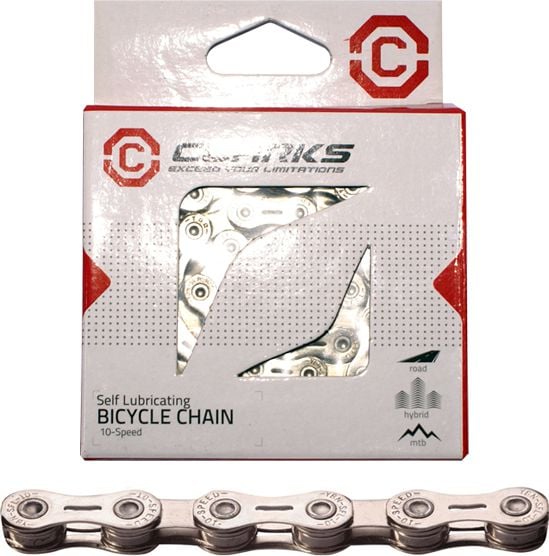 lanț de bicicletă YBN CSL-H10CR SHIMANO CAMPAGNOLO SRAM (pinioane 10, 1/2 `x11 / 128` 116 celule 5.9mm, clip, lanț, Super Light, Chroma) silver-lubrifiantă Auto