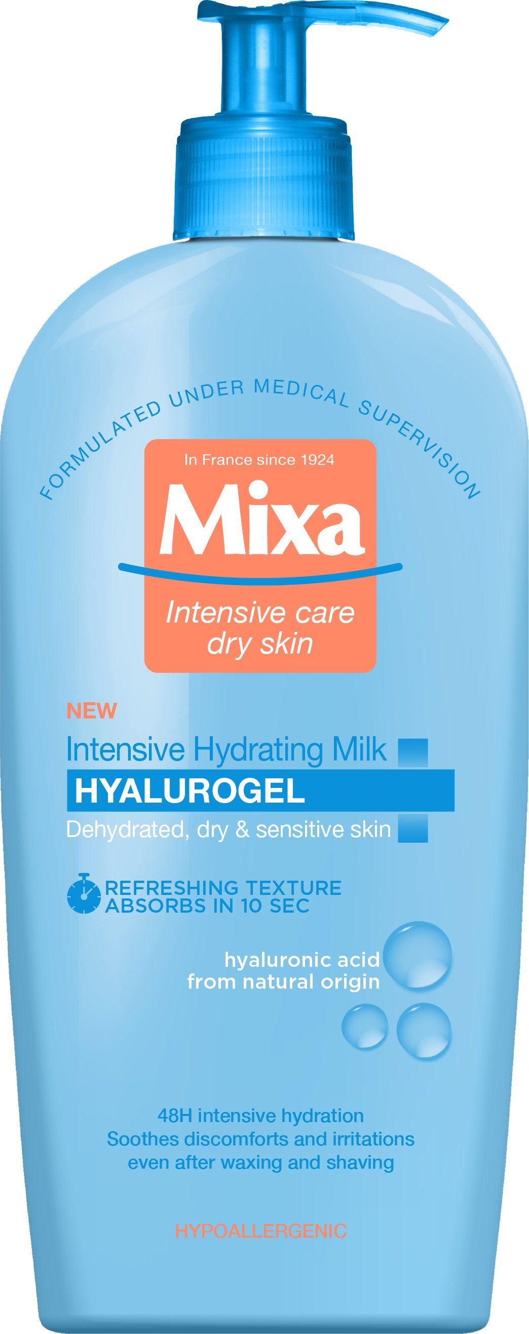 Lapte de corp, Mixa, Hyalurogel, Efect hidratant, 400 ml
