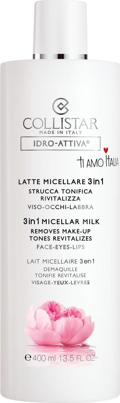 Lapte Micelar Demachiant 3 in 1, Collistar Idro-Attiva, 400 ml