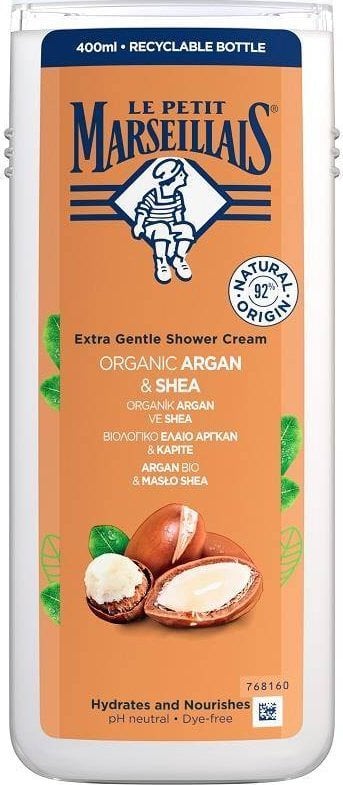 Le Petit Marseillais Gel de duș cremos cu Argan Bio și Unt de Shea 400 ml