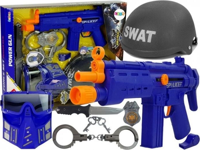 Lean Sport Police Set SWAT Mask Casca Badge Pistol 36cm