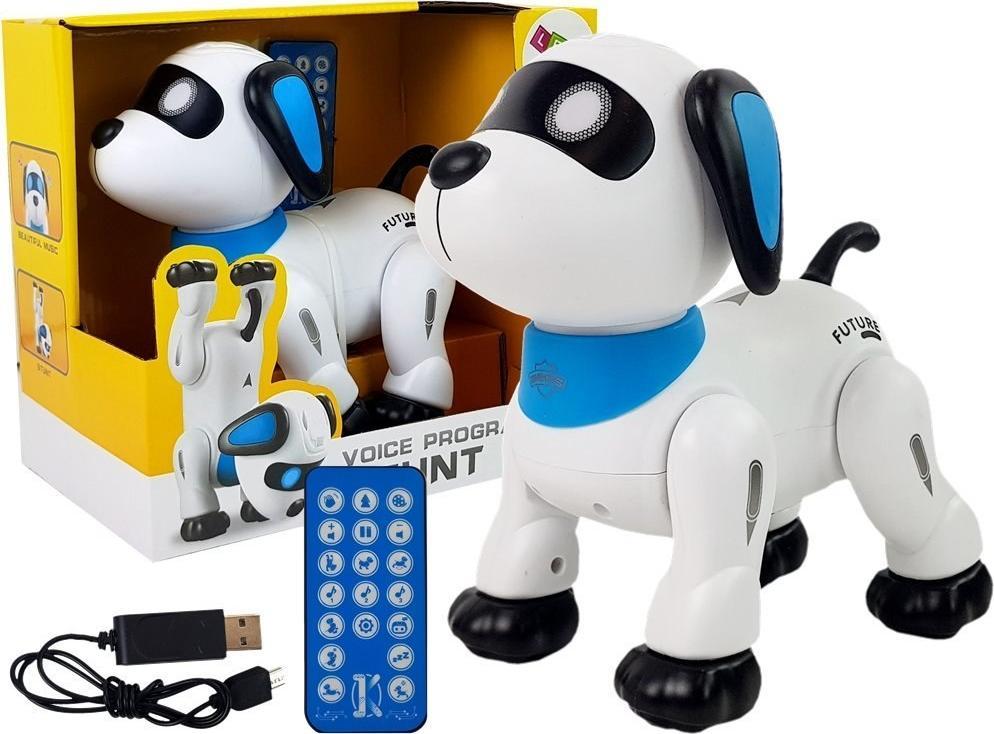 LeanToys Câine robot Telecomanda controlată de voce Telecomandă Dansează Latră Efectuează comenzi