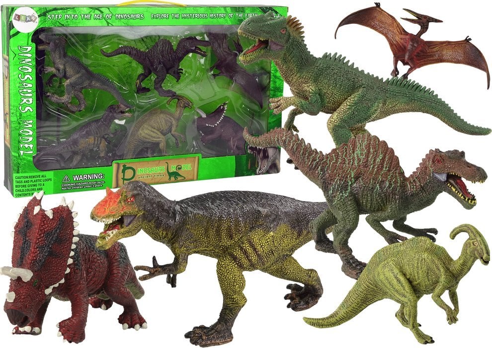LeanToys Figurină Dinozaur Mare Set 6 Bucăți Figurină Dinozaur Specimenele Preistorice