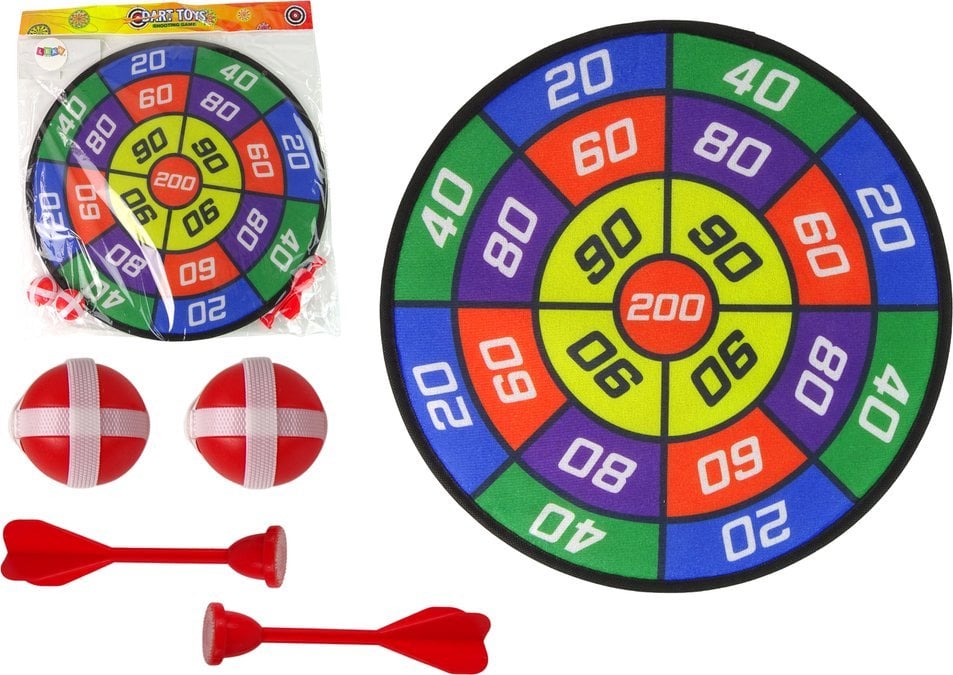 LeanToys Arcade Game Darts Dartboard 2in1 With Velcro