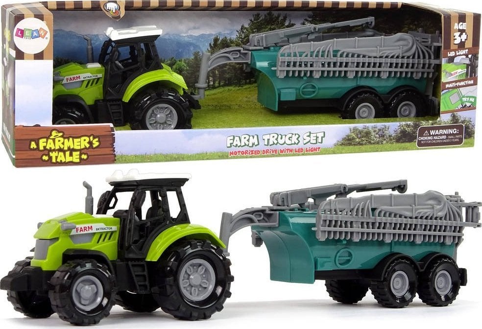 LeanToys Green Tractor Pulverizator Farm Sound