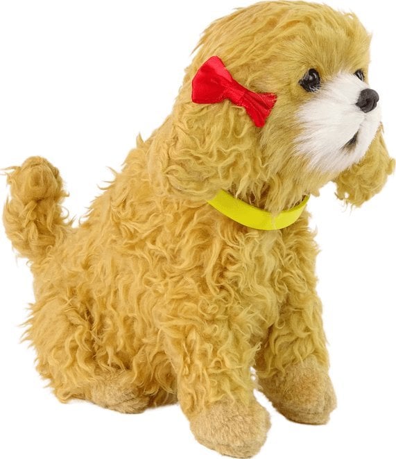 LeanToys Interactive Dog Puppy Plush Pudel Barks Tail Waggles