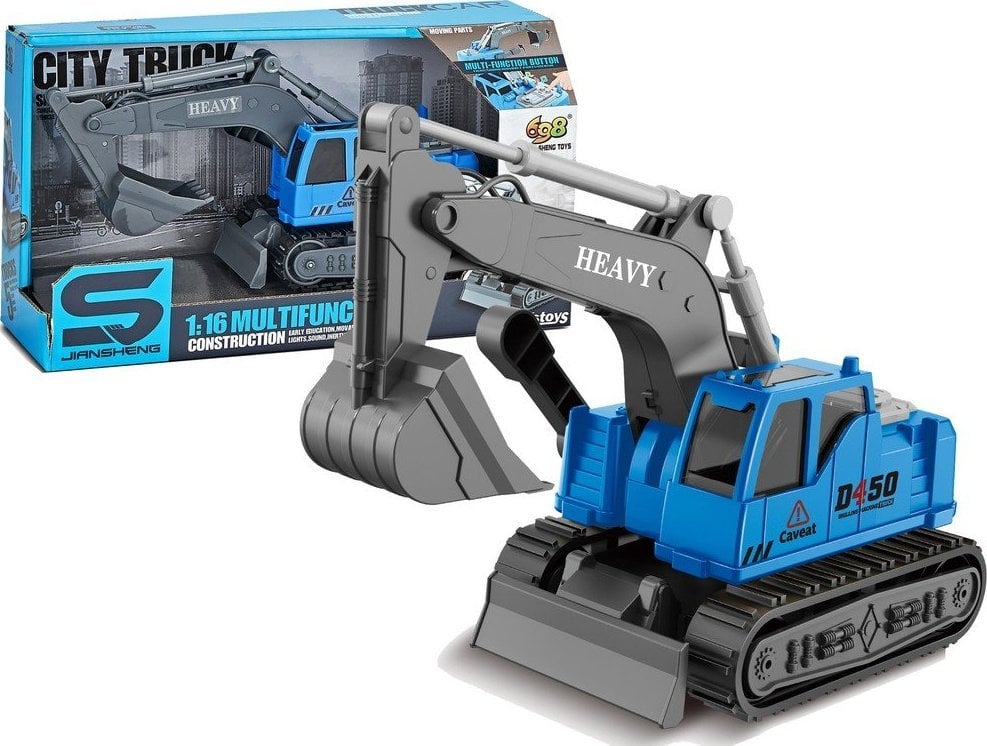 LeanToys Găpată pentru excavator pe șenile 1:16 Braț mobil albastru