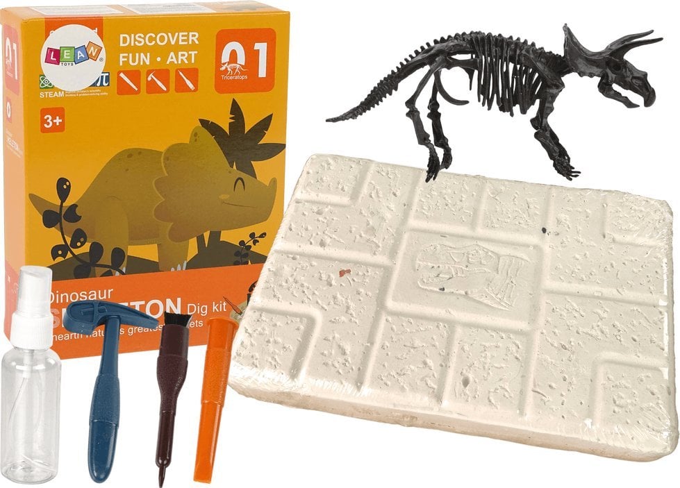 LeanToys Set Arheologie Săpături Dinozaur Triceratops Schelet 20 cm