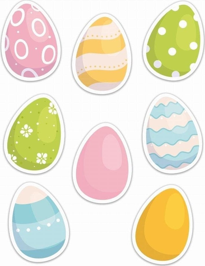 LearnHow Decoratiuni pentru ferestre - Ouă de Paște pastel 01 8buc