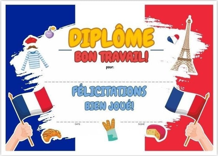 LearnHow Diploma de limbă A4 - Franceză 01 10buc