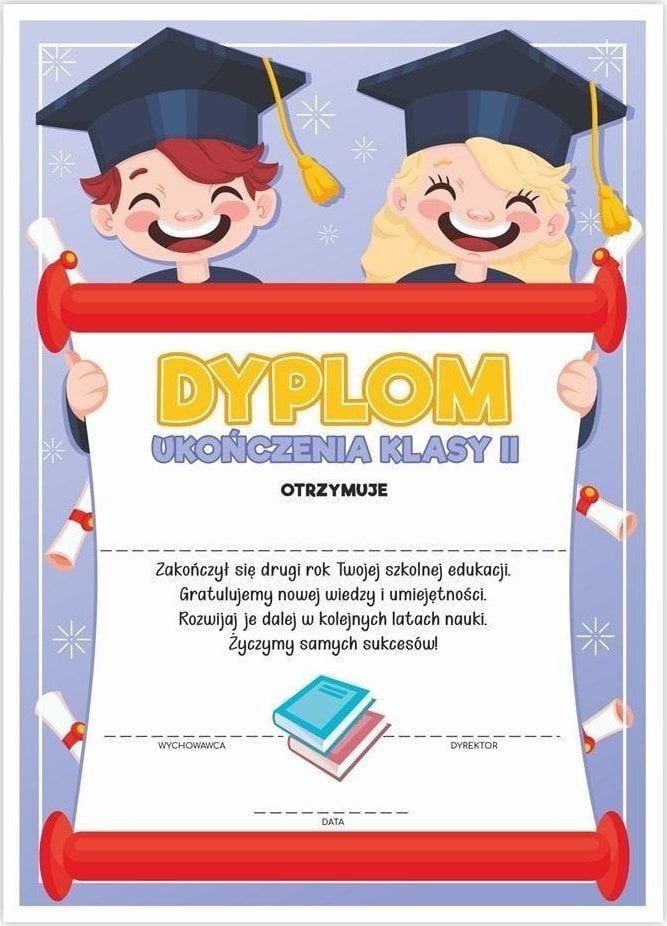 LearnHow Diploma de clasa a II-a A4 - Smile 20 buc