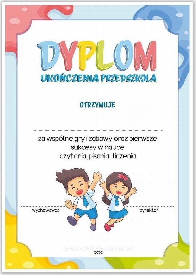 LearnHow Diploma de absolvire a grădiniței A4 - Albastru 10 buc