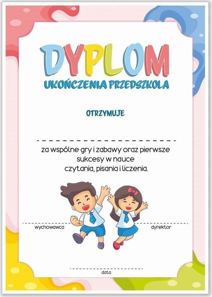 LearnHow Diploma de absolvire a grădiniței A4 - roz 10 buc