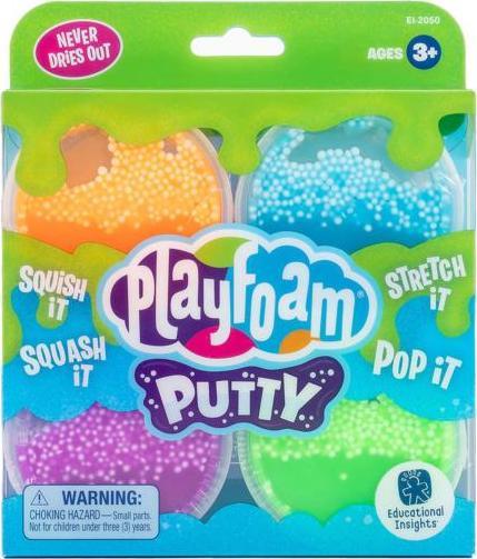 Learning Resources Playfoam, Foam Putty, Set de 4 culori