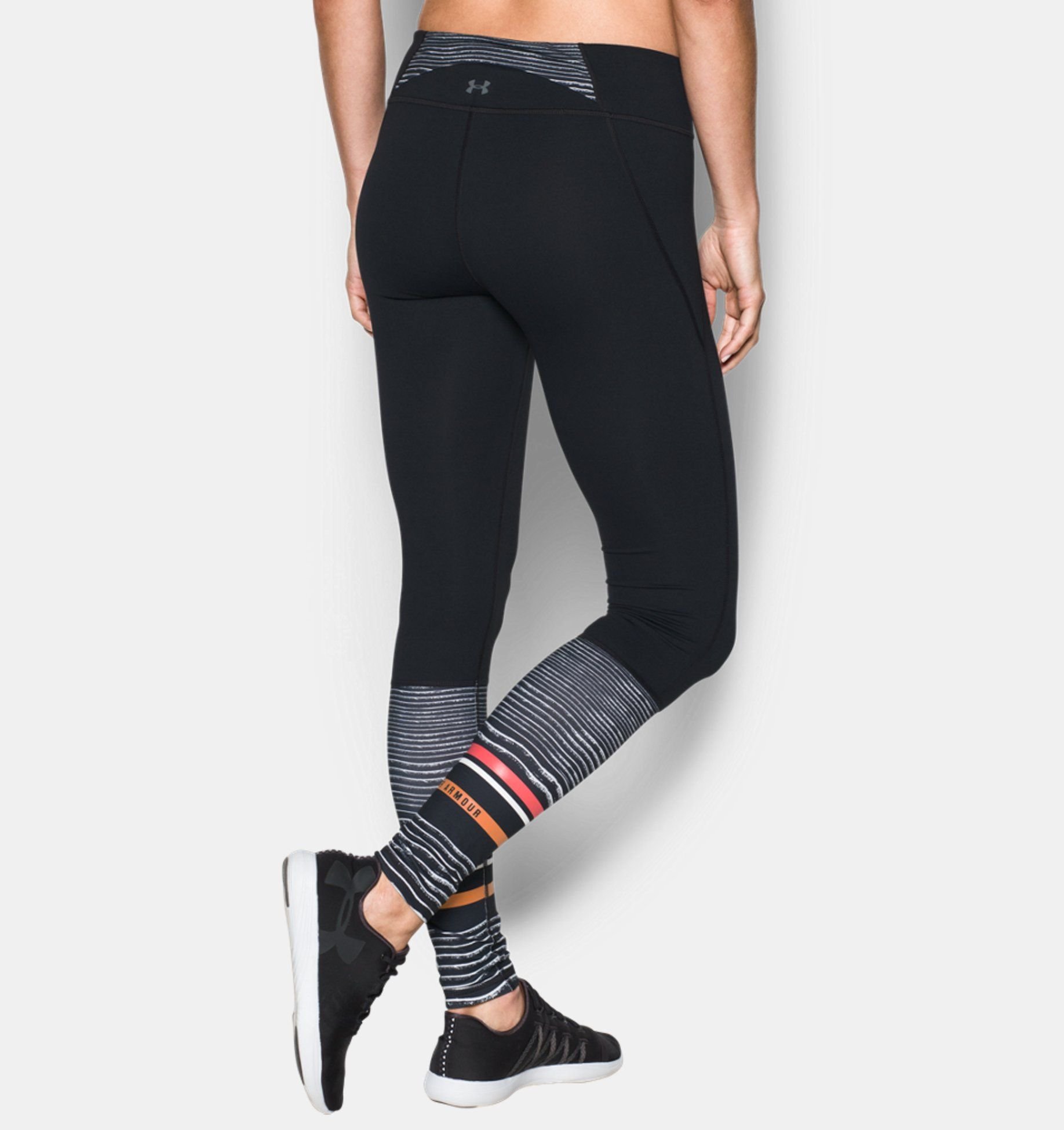 Leggings cu dungi în oglindă pentru femei Under Armour, negri S (1298552)