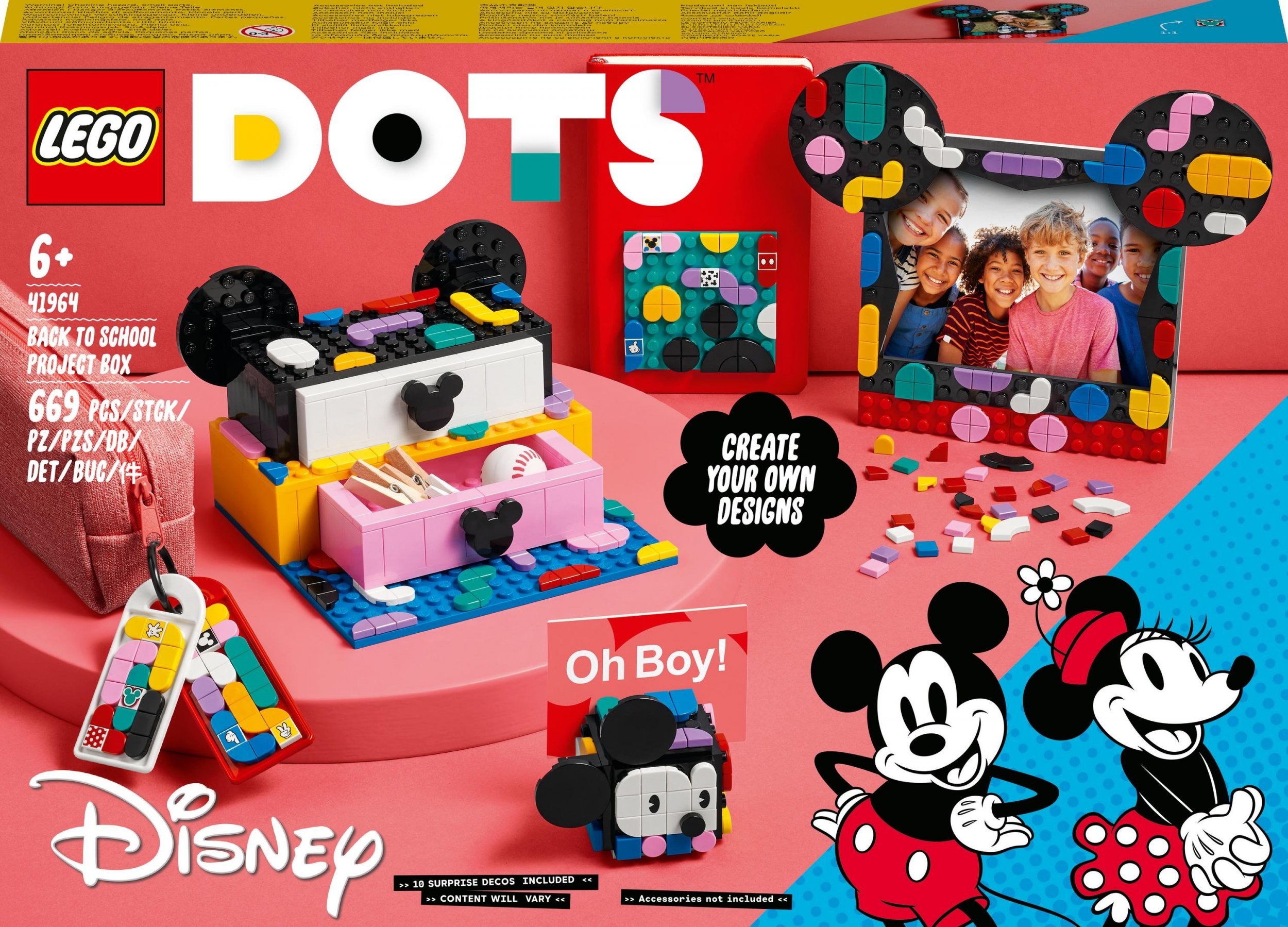 LEGO® DOTS - Caseta Mickey Mouse si Minnie Mouse pentru proiecte scolare 41964, 669 piese