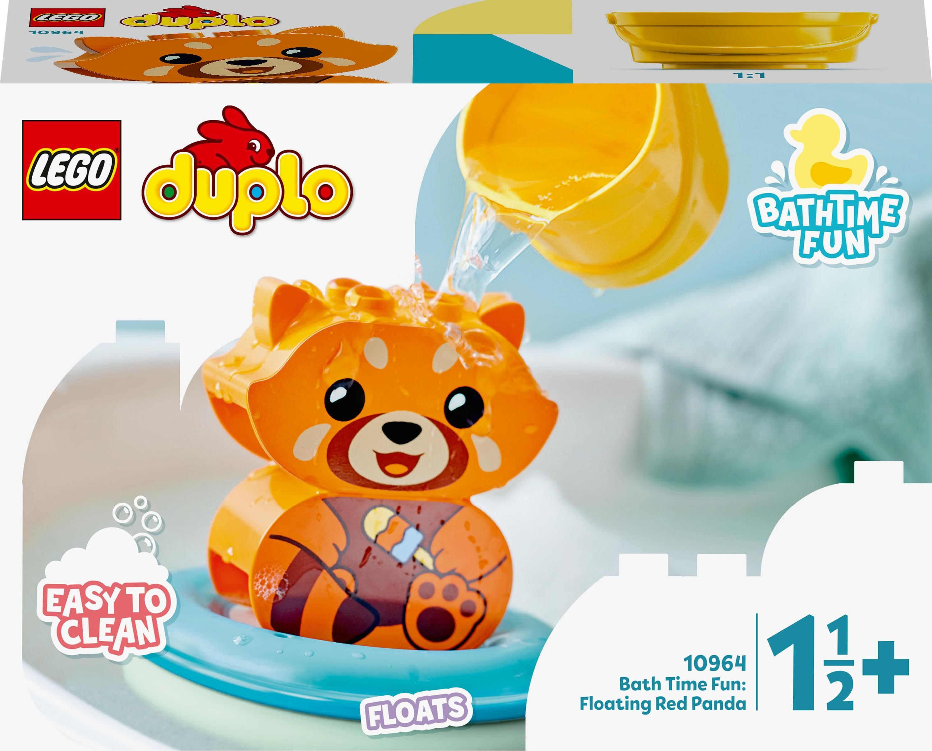 LEGO® DUPLO - Prima mea distractie la baie: Panda rosu plutitor 10964, 5 piese