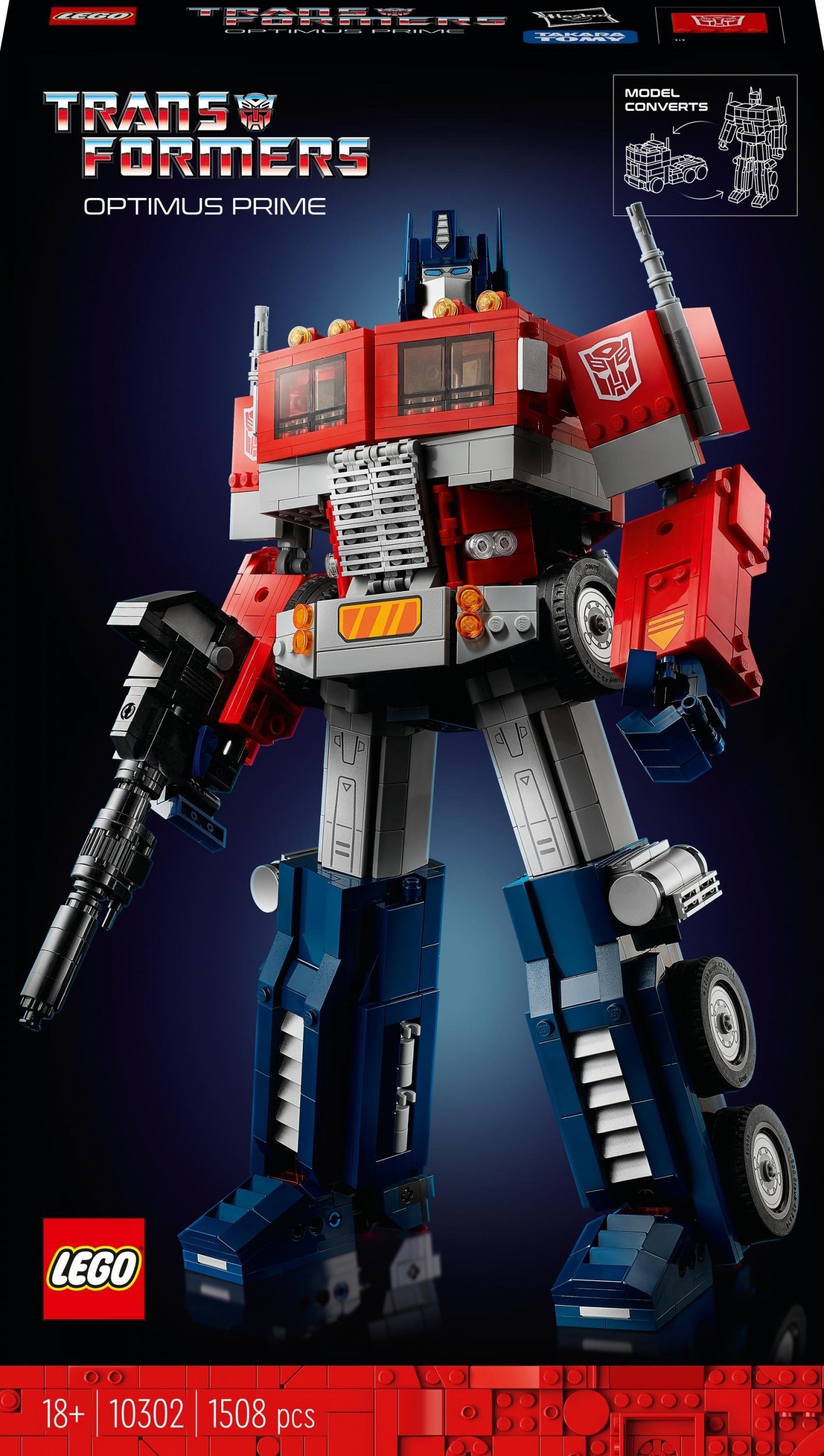 LEGO Icons Optimus Prime (10302) arată o figură detaliată a faimosului lider heroic al autobuzitelor, Optimus Prime. Aceasta este o versiune minunată a modelelor LEGO ICONS, care dă viață personajului într-un mod creativ. Setul are 139 de piese și in
