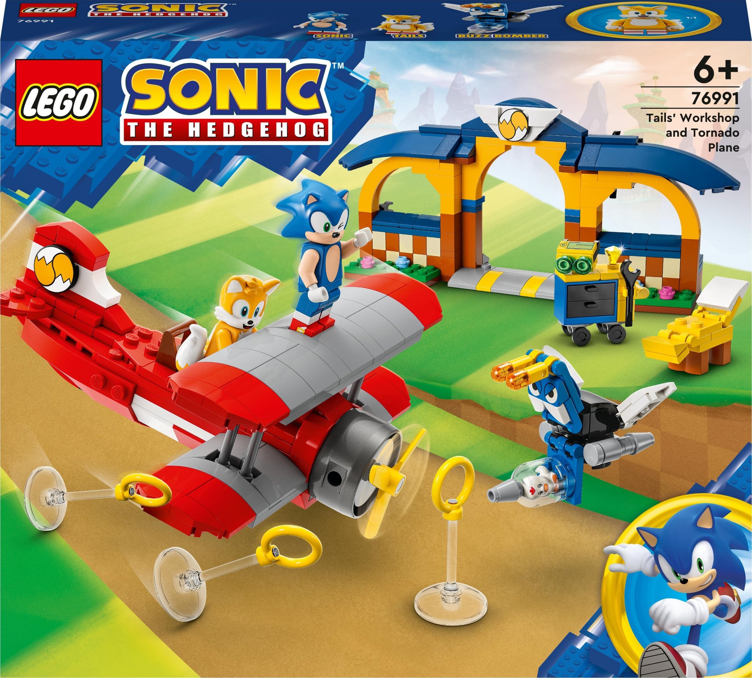 LEGO Sonic the Hedgehog Sonic Tails z warsztatem i samolot Tornado (76991)