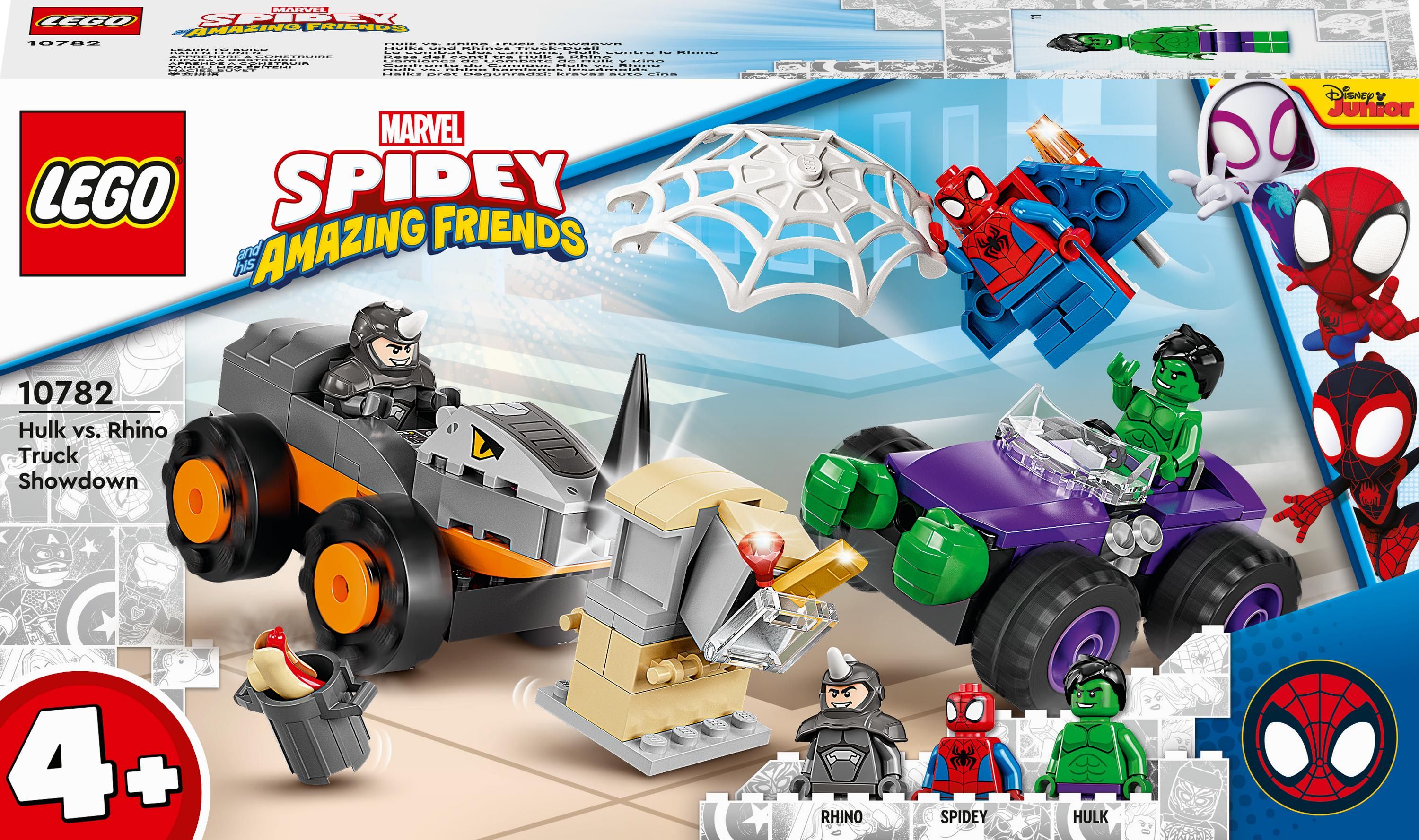 LEGO® Super Heroes - Spidey si prietenii lui uimitori Confruntarea dintre Hulk si Masina Rinocer 10782, 110 piese