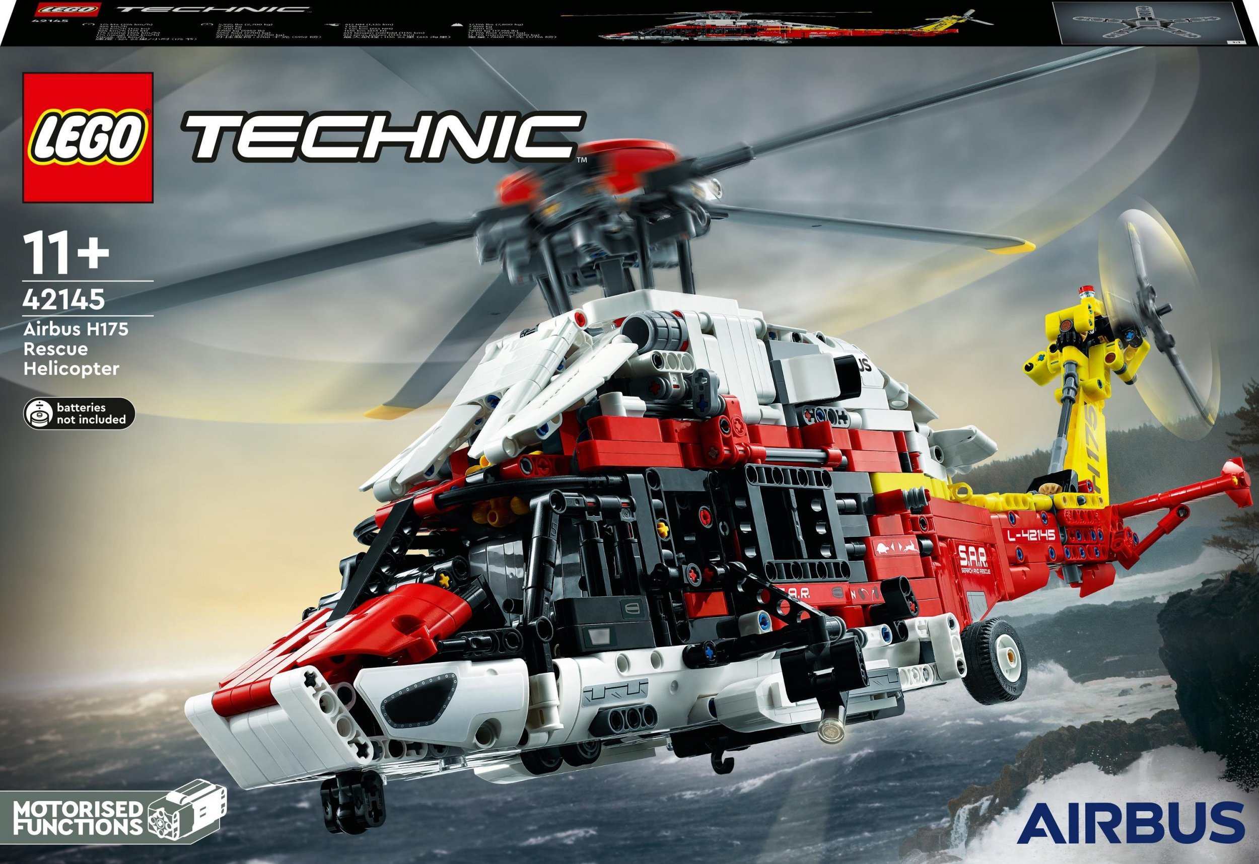 LEGO® Technic - Elicopter de salvare Airbus H175 42145, 2001 piese