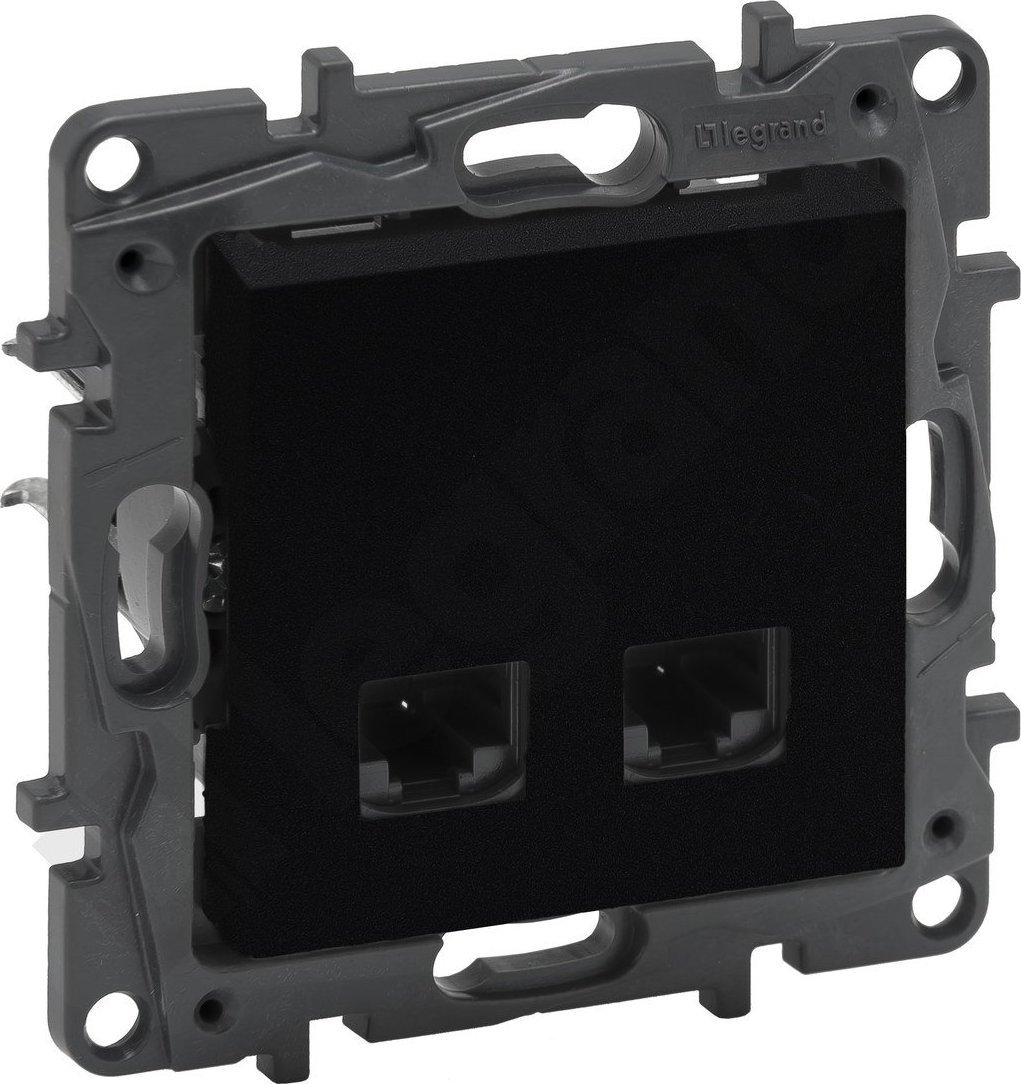 Legrand Niloe Step Priză dublă 2xRJ45 cat. 5e UTP negru 863560