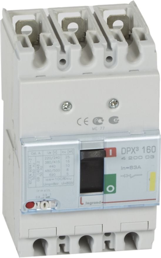 Un comutator de alimentare 63A 3P 16kA DPX3 160 (420003)