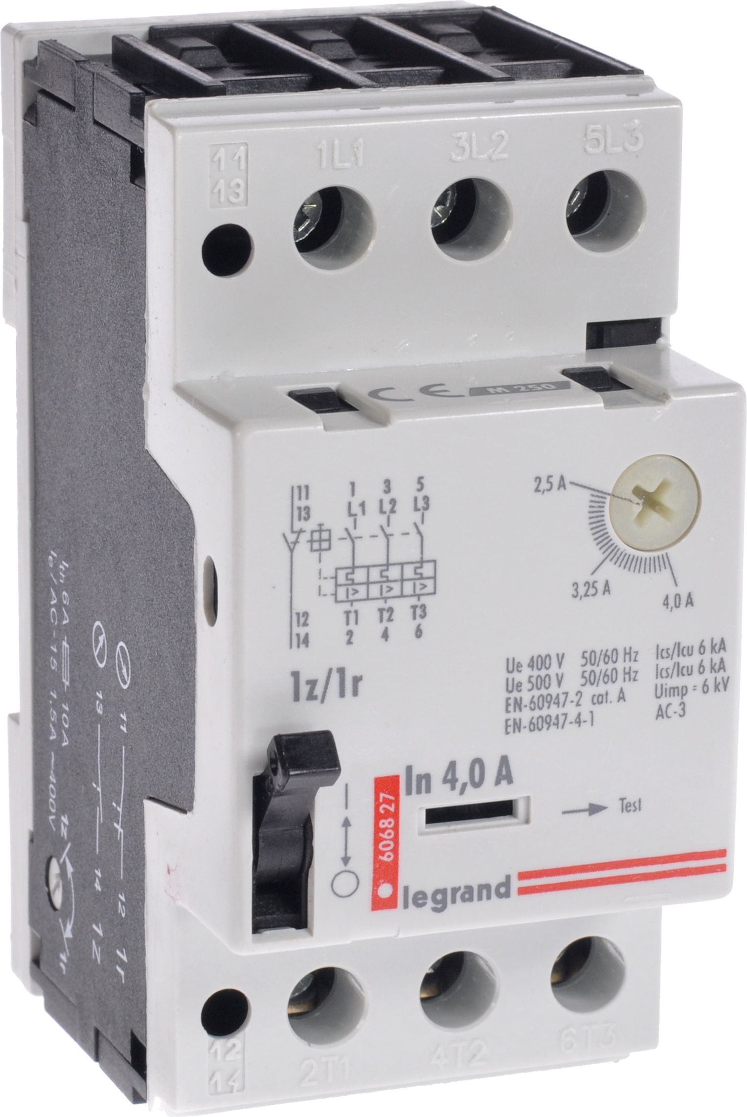 Comutator protectie motor Legrand 3P 1.5kW 2.5-4A M250 1NO/1NC 4 606827