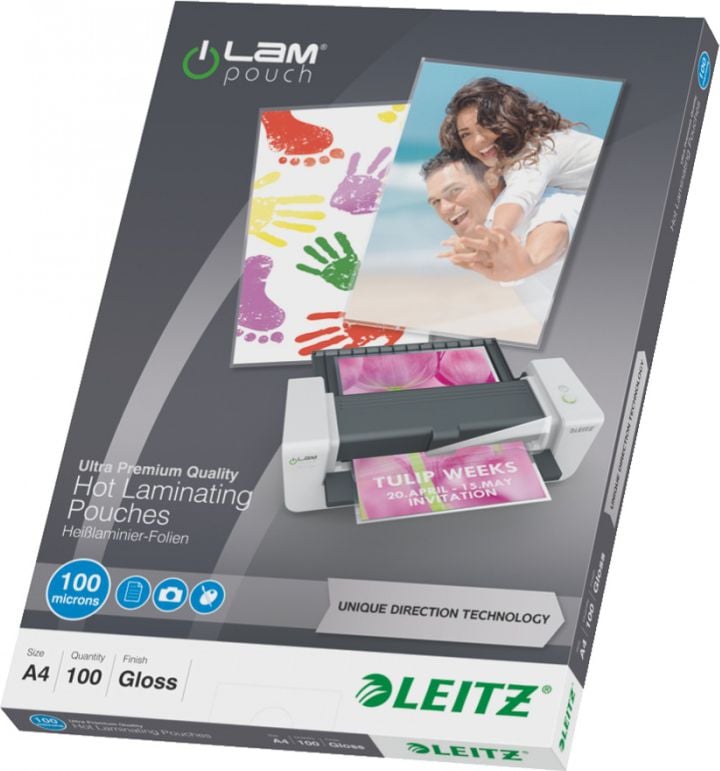 Laminatoare si accesorii - Folie Leitz UDT pentru laminare la cald, A4, 100 mic