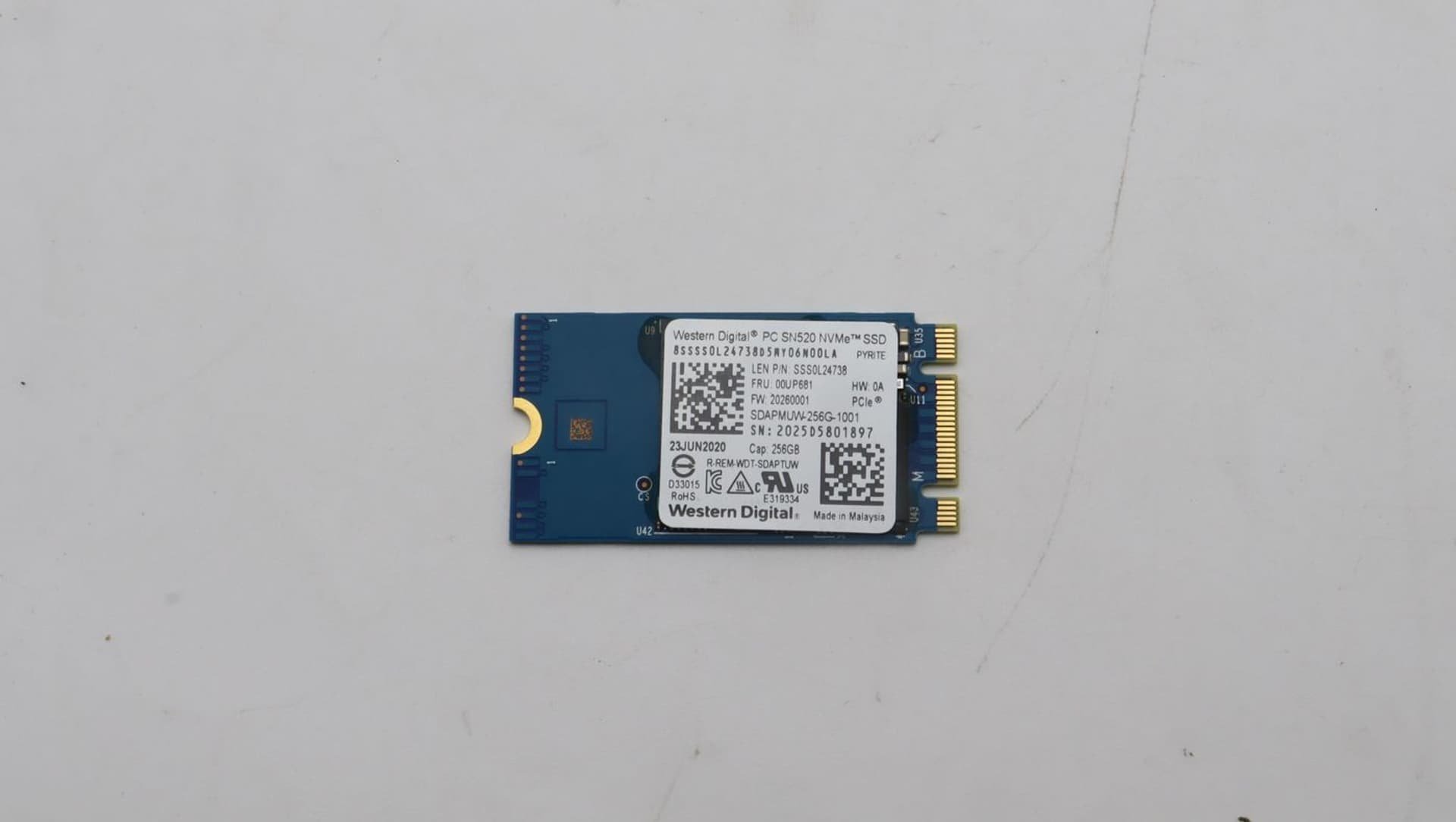 Lenovo SSD M.2 PCIe NVMe FRU SSD