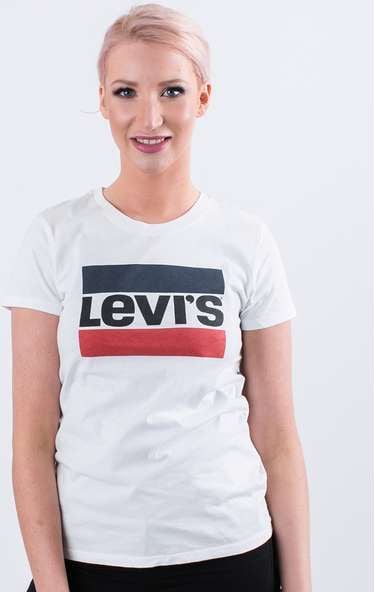 Levi&apos;s, Tricou alb cu imprimeu logo 17369-0297, Alb, XS