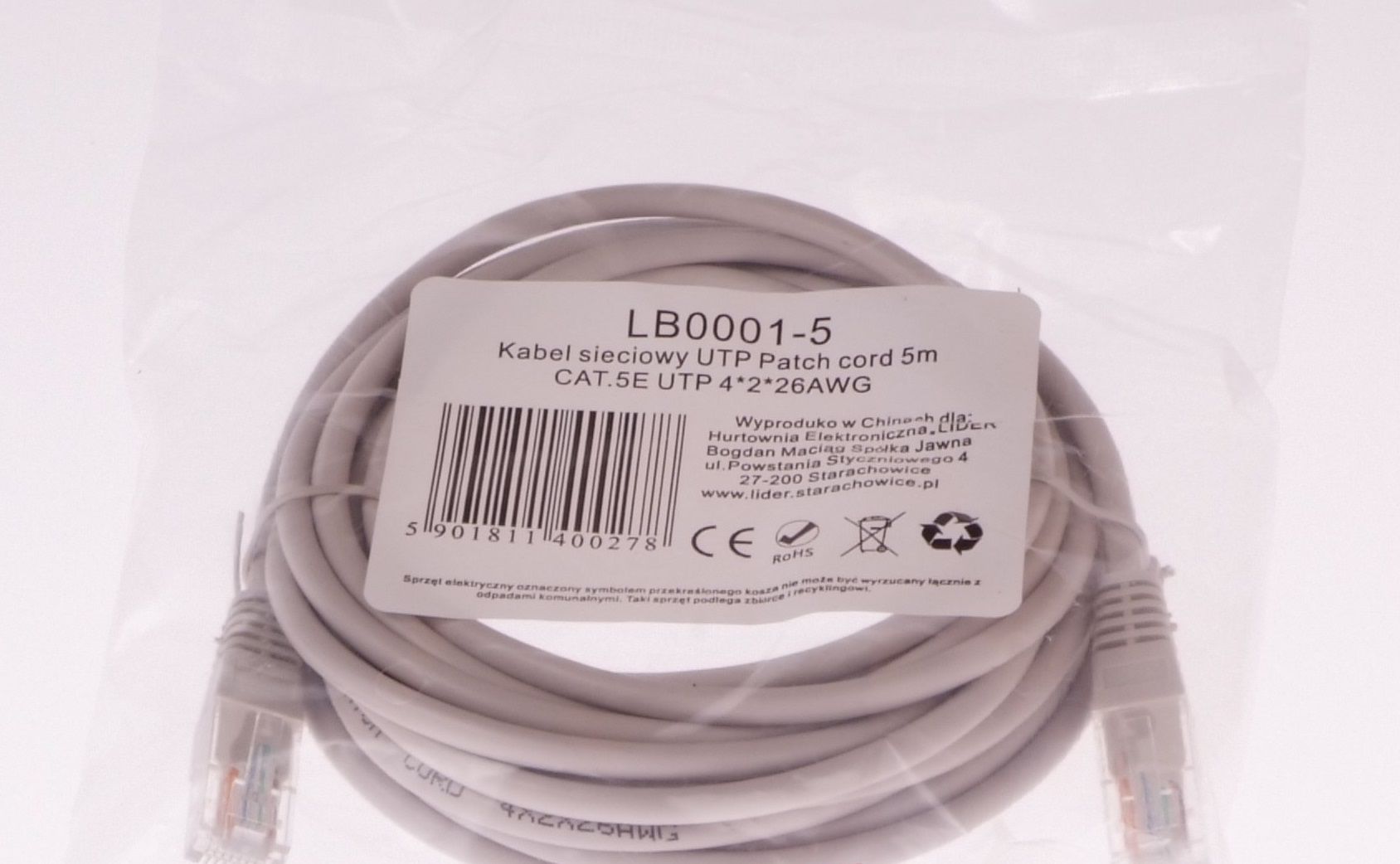 Libox 5m CAT.5E UTP 4x2x26 AWG