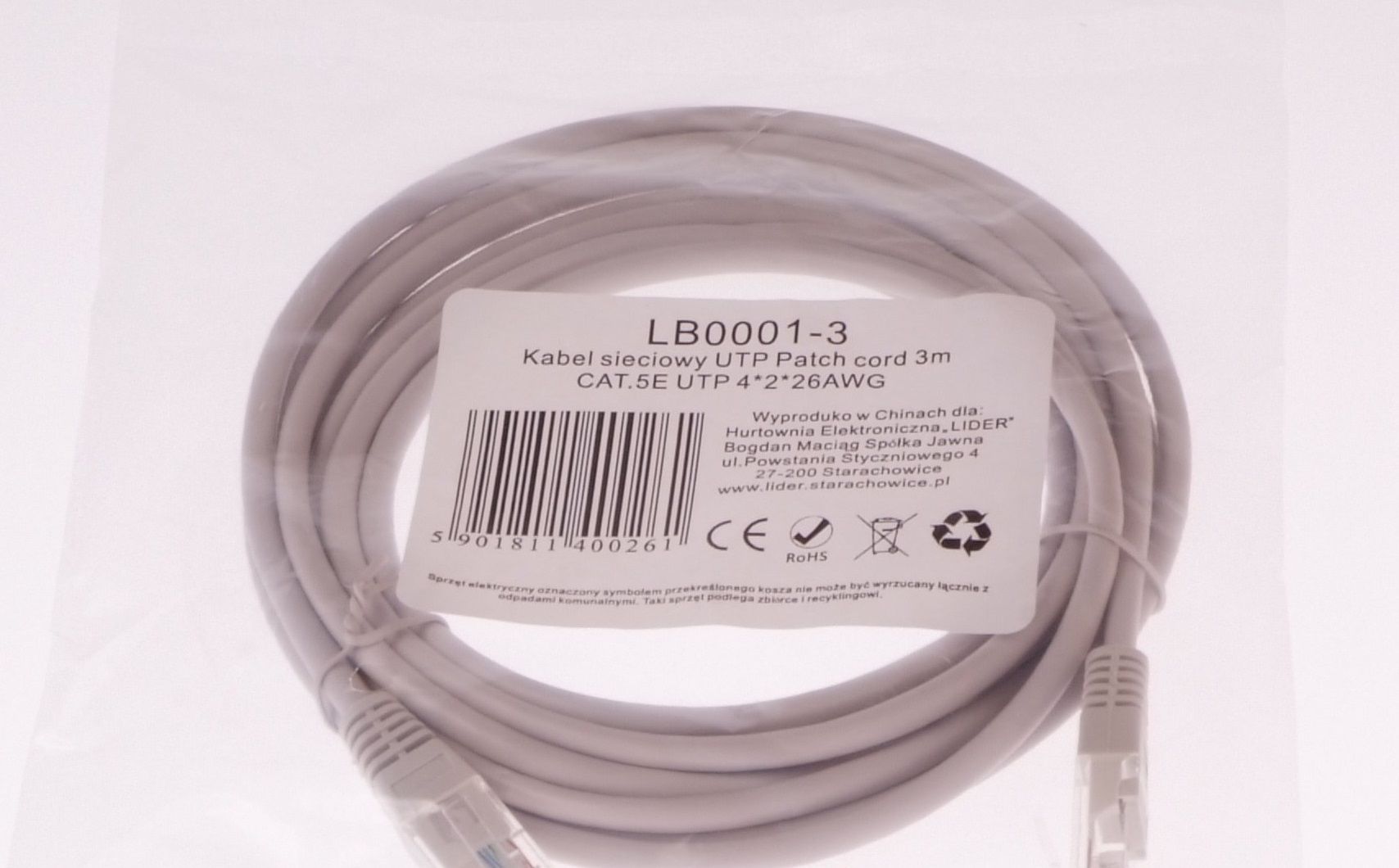 Libox UTP 3m CAT.5E UTP 4x2x26 AWG