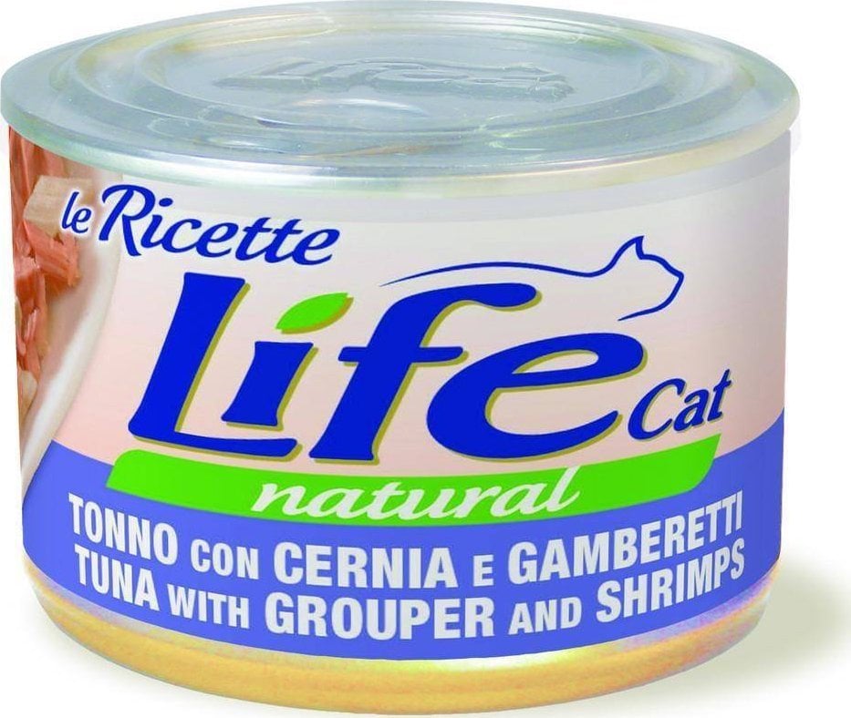 Life Pet Care LIFE CAT pudră 150g TON+MERPI+CREVETĂ LA RICETTE /24