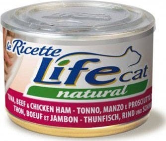 Life Pet Care LIFE CAT pudra 150g TON + CARNE DE VID + SUNCA LA RICETTE /24