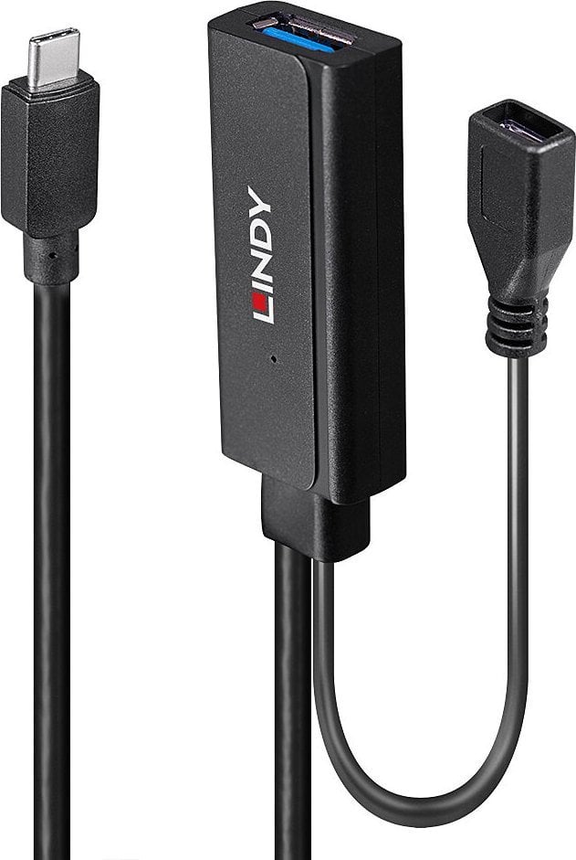 Lindy cablu USB-C - USB-C + USB-A 5m negru (43344)