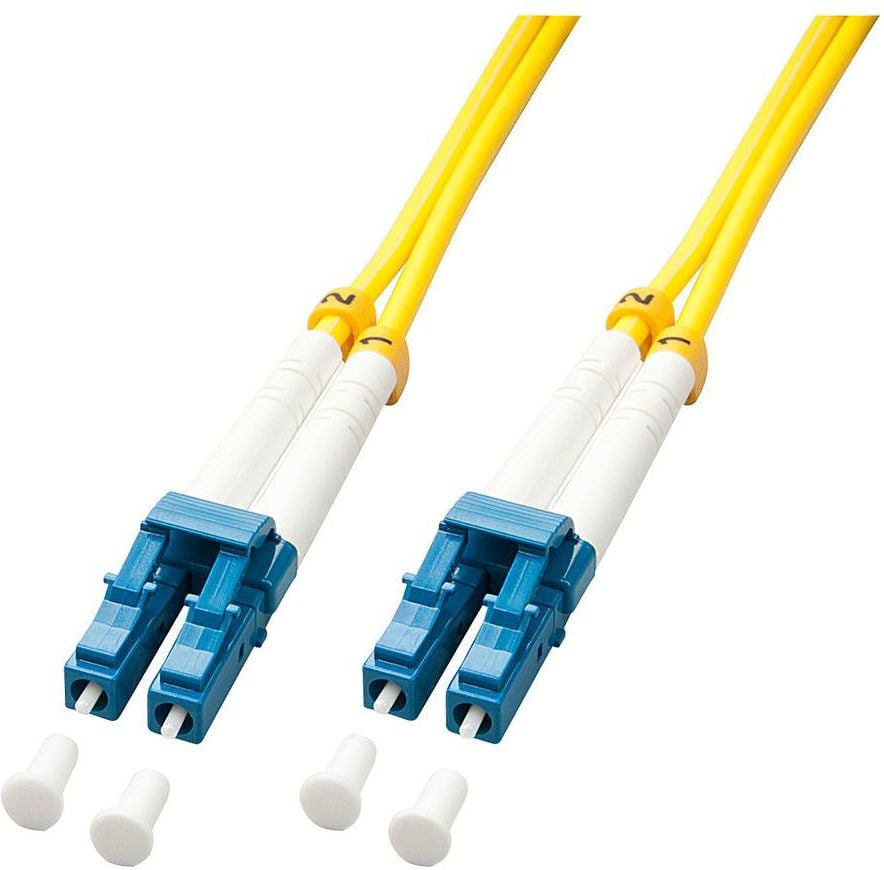 Cablu lindy Fibra optica patch-uri LC / LC, OS2, 9/125, 2m, galben (47451)