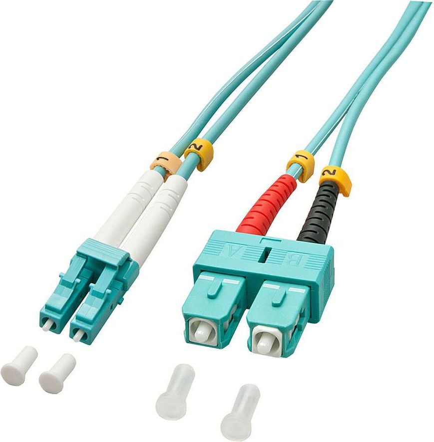 Cablu lindy Fibră optică LC/SC OM3 50/125um, Multimod, 2m (46391)