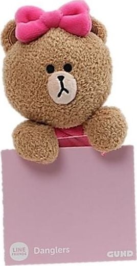 Line Friends Mascota de plus Choco Bear cu fundita