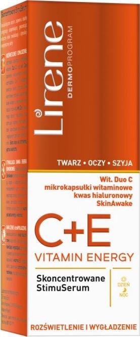 Lirene LIRENE_Vitamin Energy C + E stimulator concentrat pentru luminozitatea și netezirea feței, gâtului și ochilor 30 ml