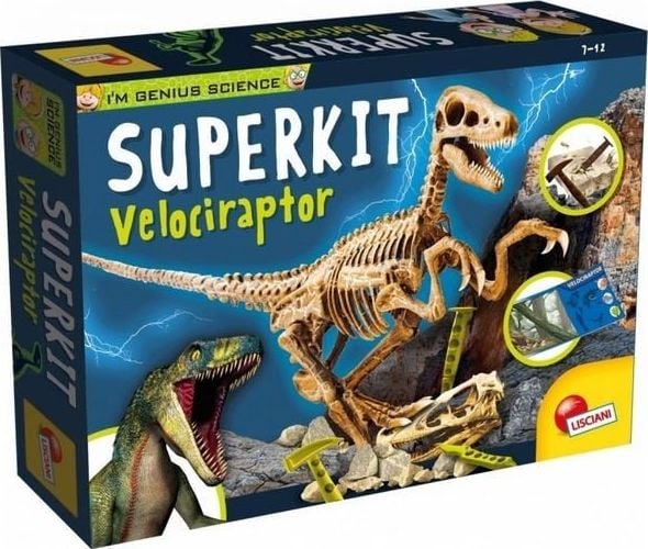 Kit interactiv I'm A Genius Lisciani, Dinozaur Velociraptor