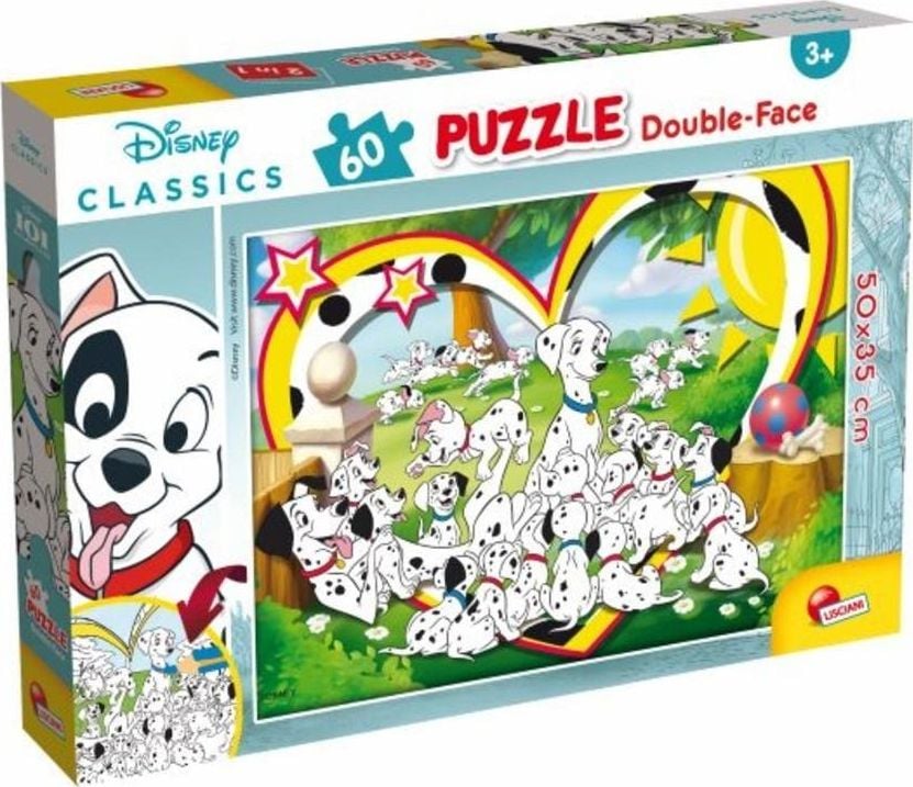 Lisciani Puzzle cu două fețe Plus 60 Disney Classic