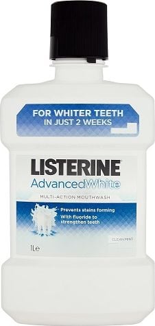 Apa de gură Listerine Advanced White 1000 ml,Antibacterian, de curățare