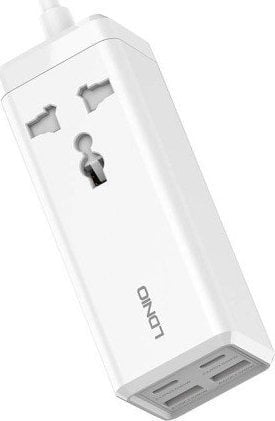 PDU - Priză LDNIO Priză cu 1 priză AC, 2x USB, 2x USB-C LDNIO SC1418, EU/US, 2500W (alb)