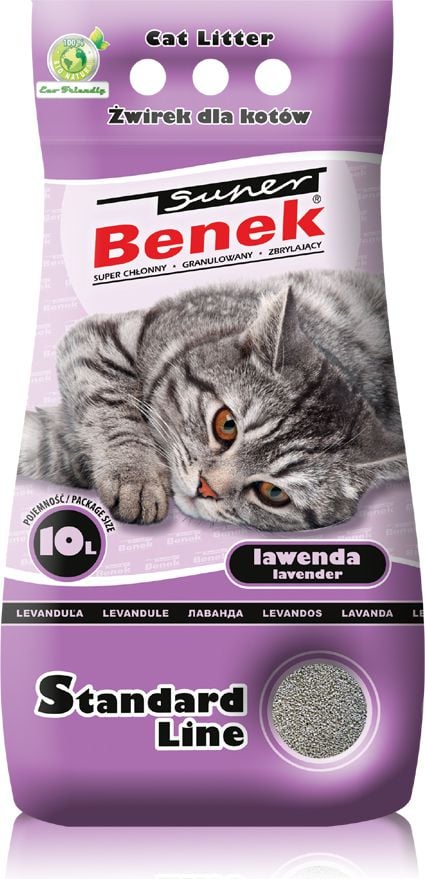 Litier pentru pisici Super Benek Standard Lavanda 10 l