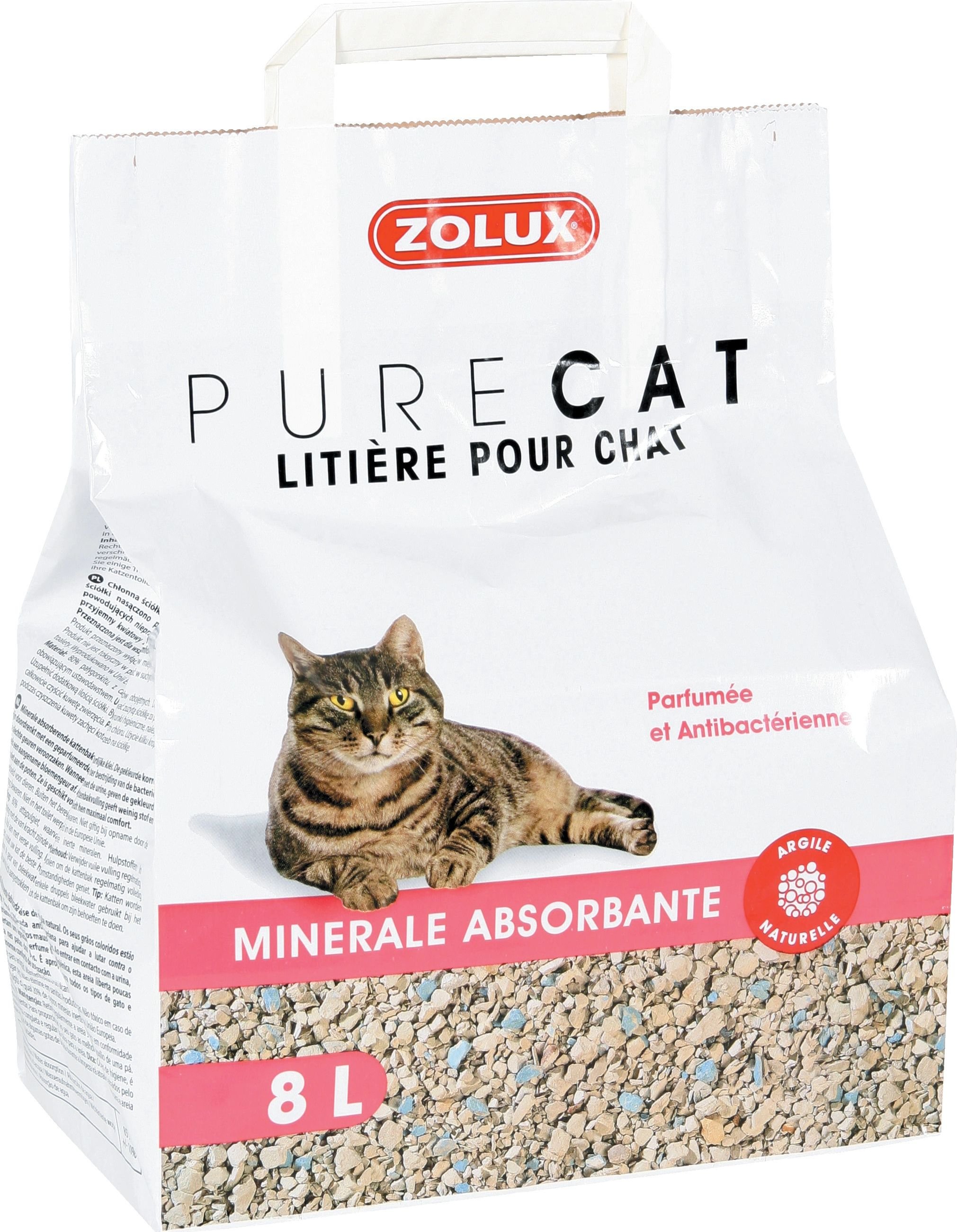 Litier pentru pisici Zolux PureCat Antibacterian Floral 8 l