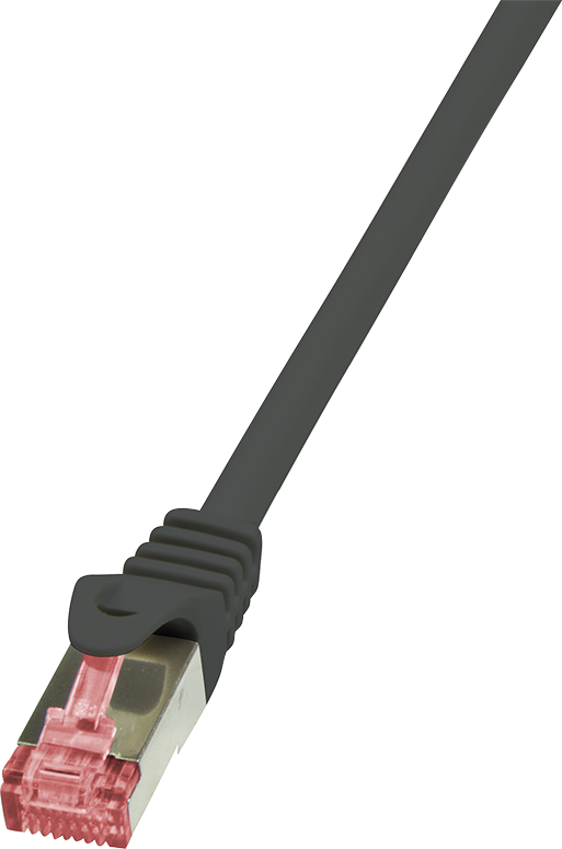 Cablu S/FTP LOGILINK Cat6, LSZH, cupru, 0.5 m, negru, AWG27, dublu ecranat CQ2023S